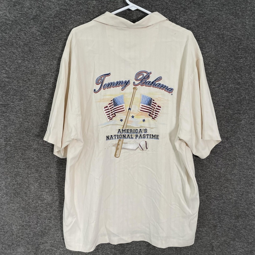 Boston Red Sox Camp Shirt Mens XL White MLB Baseball Tommy Bahama Pastime